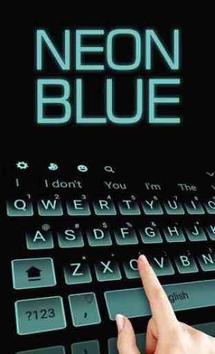 Neon Blue Keyboard Theme 2