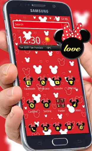 Red cute bow cartoon mouse theme 2