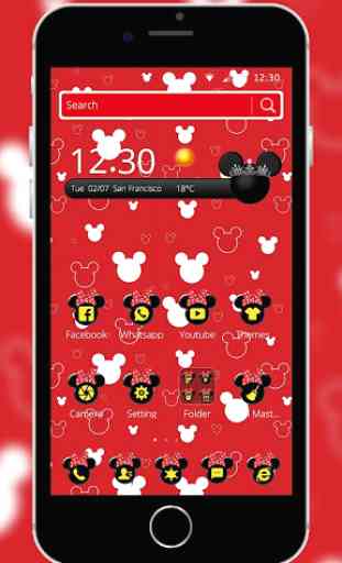 Red cute bow cartoon mouse theme 3