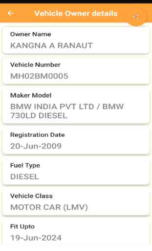 Telangana RTO Vehicle info - Owner Details 2