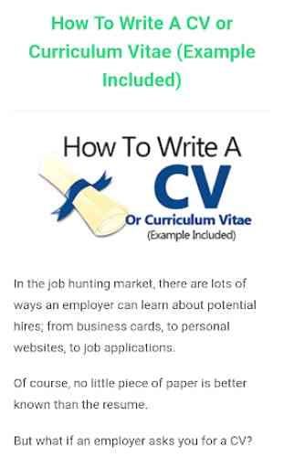 How To Write CV 3