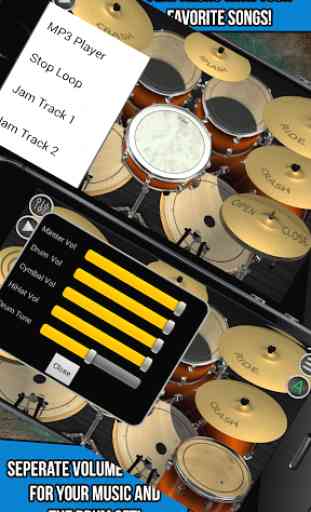 Set di tamburi con bacchette - Play Rock Jam Track 2