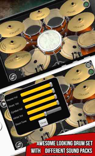 Set di tamburi con bacchette - Play Rock Jam Track 4