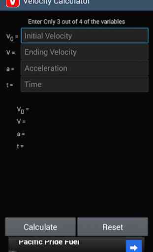 Velocity Calculator 2