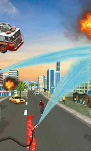 Flying Fire Fighter Rescue Truck:Rescue Game 2