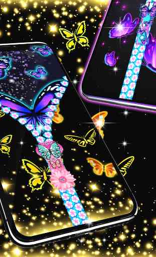 Neon butterflies zip locker 4