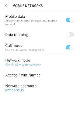 Network And Roaming Settings Shortcut 1