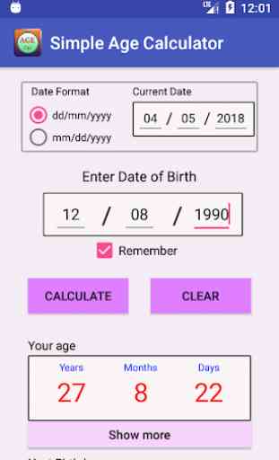 Simple Age Calculator -Easy age & date calculation 1