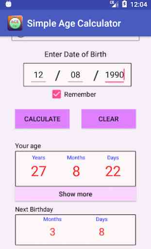 Simple Age Calculator -Easy age & date calculation 3