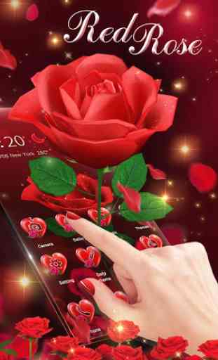 Tema della rosa rossa vero amore 3D 2