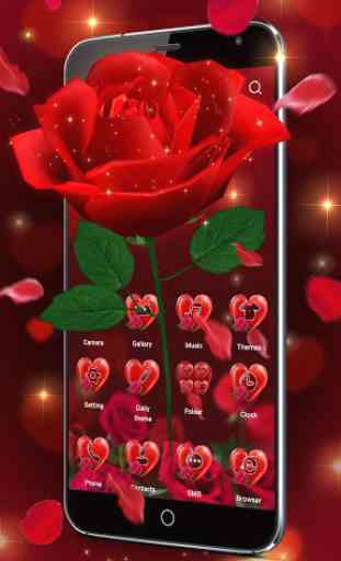 Tema della rosa rossa vero amore 3D 4