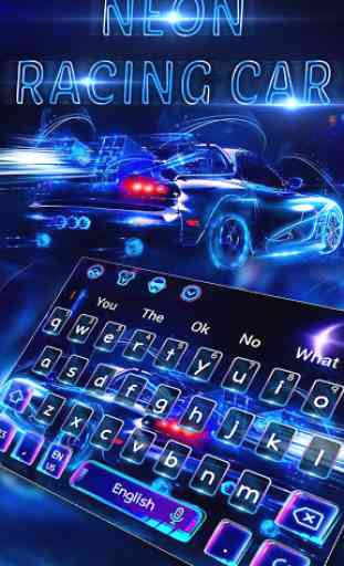 Neon Racing Car Keyboard 2