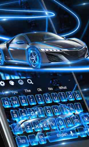 Neon Sports Car Keyboard Theme 2