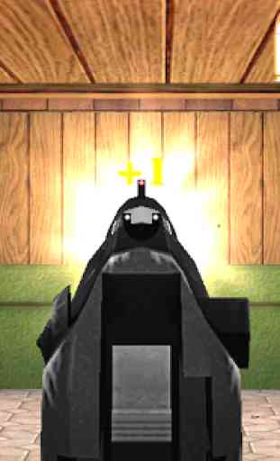 Pistol shooting at the target.  Weapon simulator 2