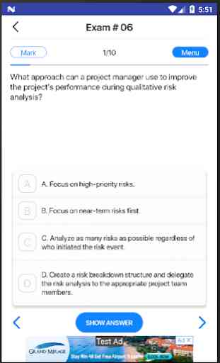 PMI-RMP PMI Risk Management Professional  practice 4