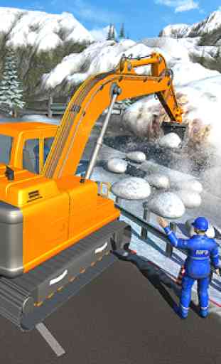 Snow Cutter Excavator Simulator-Winter Snow Rescue 2