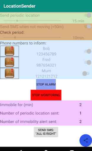 Periodic location & immobility alert sender by SMS 2
