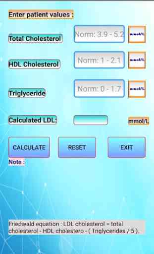 LDL Cholesterol Calculator 3