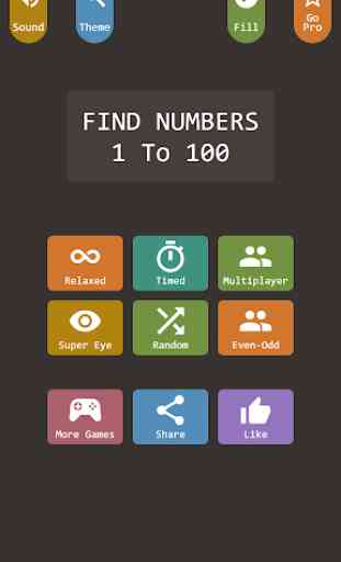 Find numbers: 1 to 100 1