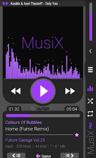 MusiX Material Dark Purple Skin for music player 1