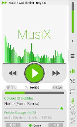 MusiX Material Light Green Skin for music player 1