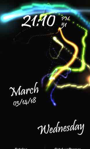 Splash neon lightning - Digital clock animation 1