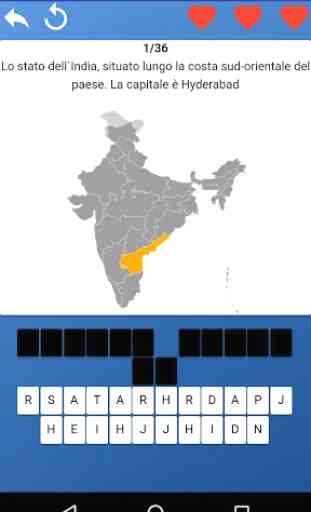 Stati dell'India - mappe, capitali, test, quiz 1