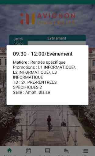 Avignon Université EDT 2