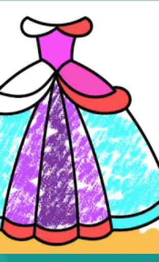 Glitter Dresses Coloring Book - Drawing pages 2