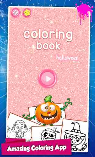 Halloween Coloring Drawing Pages Glitter 1
