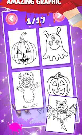 Halloween Coloring Drawing Pages Glitter 2