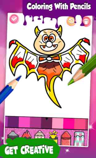 Halloween Coloring Drawing Pages Glitter 3