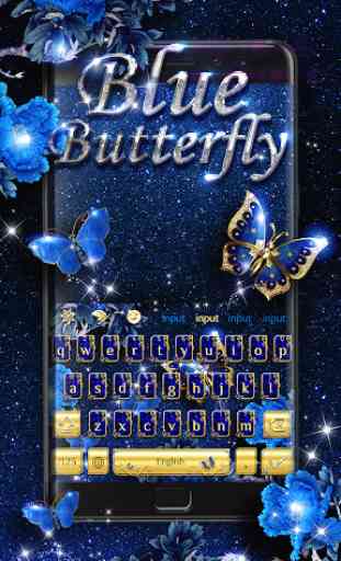 Tema della tastiera della farfalla blu 1