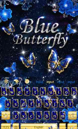 Tema della tastiera della farfalla blu 3