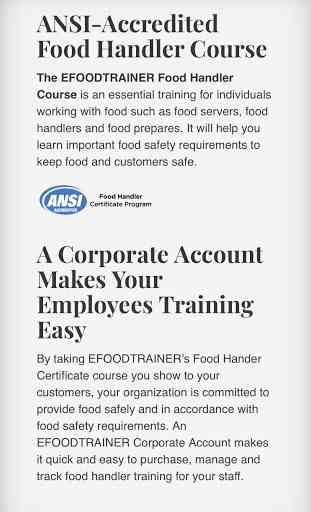 ANSI-Accredited Food Handler Certificate Course 3