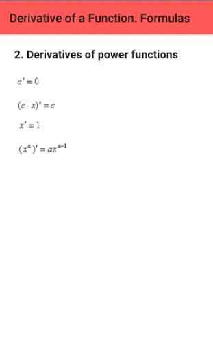 Derivative of a Function. Formulas 3