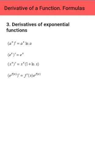 Derivative of a Function. Formulas 4