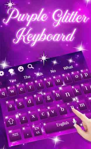New Purple Glitter Keyboard Theme 1