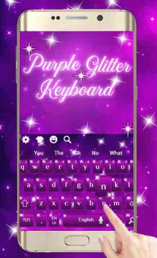 New Purple Glitter Keyboard Theme 3