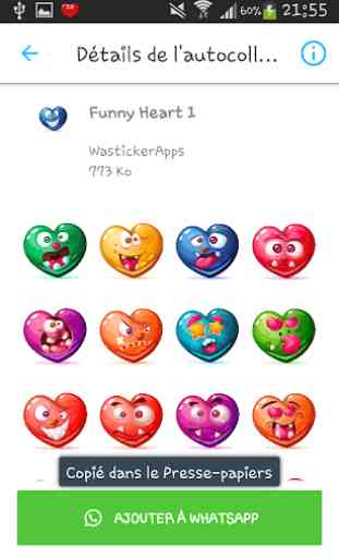 Pacchetto adesivi cuore di WAStickerApps 2