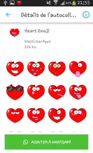 Pacchetto adesivi cuore di WAStickerApps 3