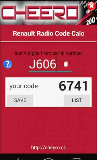RADIO CODE CALC FOR RENAULT - NO LIMIT 4