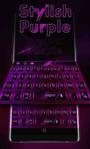 Stylish Black Purple Keyboard 2