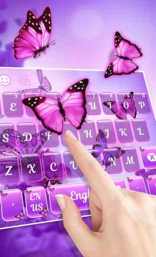 Tastiera Purple Butterfly rosa 2