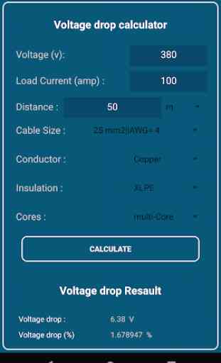 Voltage drop / Cable size /Short circuit Calc. pro 3