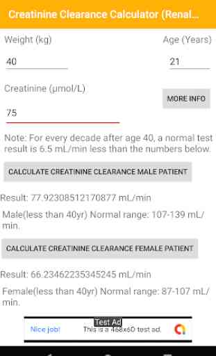 Creatinine Clearance Calculator(Renal Function) 3