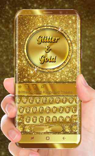 Glitter and Gold Premium Keyboard Theme 1