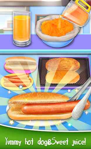 School Lunch Food - Hot Dog, Tator Tots & Juice 2