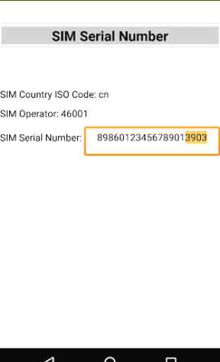 SIM serial number 1