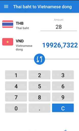 Thai baht Vietnamese Dong converter / THB to VND 1
